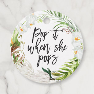 Pop het als ze poppen baby shower feest bedankjes labels