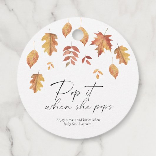 Pop het als ze poppen - Blad herfst - Bedankjes Labels (Achterkant)