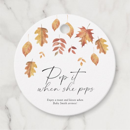 Pop het als ze poppen - Blad herfst - Bedankjes Labels (Voorkant)