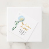Pop het als ze poppen blauwe ballon Eucalyptus Bedankjes Labels (In situ)