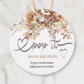 Pop het als ze Poppen bloemenBaby shower Bedankjes Labels (Achterkant)