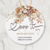 Pop het als ze Poppen bloemenBaby shower Bedankjes Labels (Voorkant)