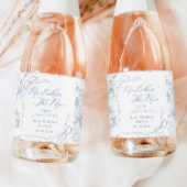 Pop het als ze poppen bloemenblauw Baby shower Wijn Etiket