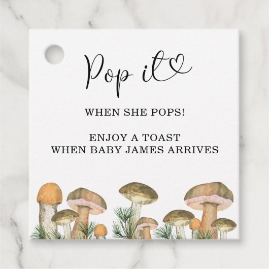 Pop het als ze poppen - champignons - bedankjes labels (Voorkant)