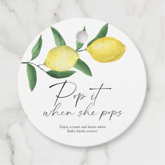 Pop het als ze poppen - citruscitroen - bedankjes labels (Voorkant)