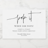 Pop het als ze poppen Elegant Baby shower Champagn Sparkling Wijnetiket (Enkel label)