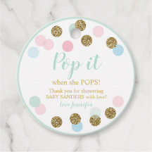 Pop het als ze Poppen Favor Tags Genderneutraal