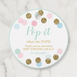 Pop het als ze Poppen Favor Tags Genderneutraal Bedankjes Labels