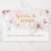 Pop het als ze Poppen Folie mini champagne labels Sparkling Wijnetiket (Enkel label)