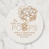 Pop het als ze Poppen genderneutraal Baby shower Bedankjes Labels (Voorkant)