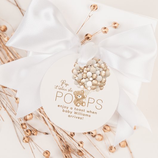 Pop het als ze Poppen genderneutraal Baby shower Bedankjes Labels