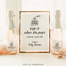 Pop het als ze Poppen hand getrokken Baby shower g