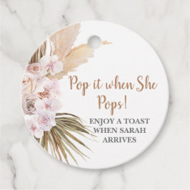 Pop het als Ze Poppen pampas gras Bedankjes Labels