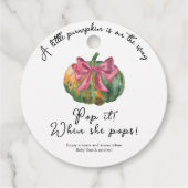 Pop het als ze poppen - Pompoen boog baby shower Bedankjes Labels (Achterkant)