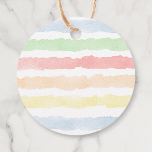 Pop het als ze poppen regenboog pastel waterverf bedankjes labels (Achterkant)