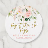 Pop het als Ze Poppen roze en gouden bloemen Bedankjes Labels (Voorkant)