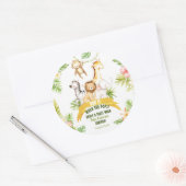Pop het Als ze Poppen Safari Dieren Ronde Sticker (Envelop)