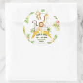 Pop het Als ze Poppen Safari Dieren Ronde Sticker (Tas)