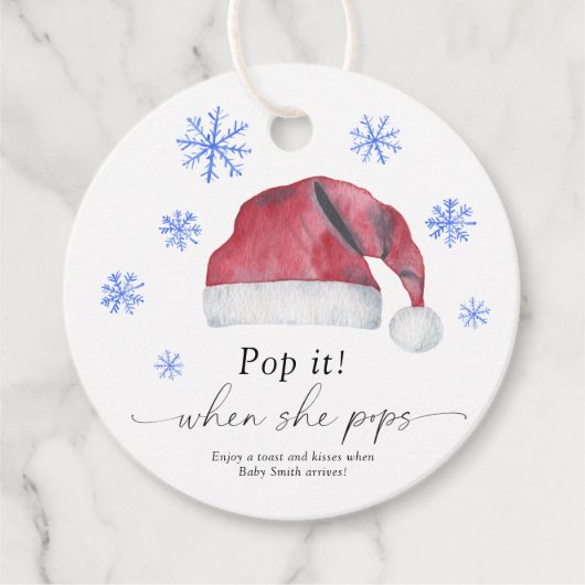 Pop het als ze poppen - Santa baby - Bedankjes Labels (Voorkant)