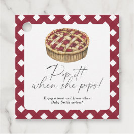 Pop het als ze poppen - taart baby shower bedankjes labels