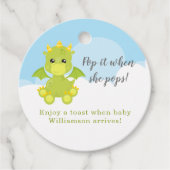 Pop het als ze Poppen  van paddenstoel Baby shower Bedankjes Labels (Voorkant)