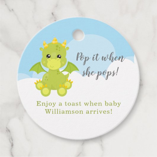 Pop het als ze Poppen  van paddenstoel Baby shower Bedankjes Labels (Voorkant)