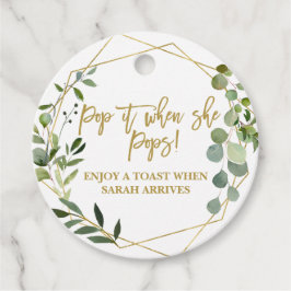 Pop het als Ze Poppen waterverf eucalyptus Bedankjes Labels