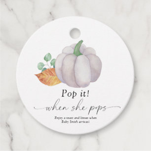 Pop het als zij barst - Witte pompoen - Bedankjes Labels
