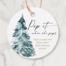 Pop het als zij komt moderne kerstboom bedankjes labels