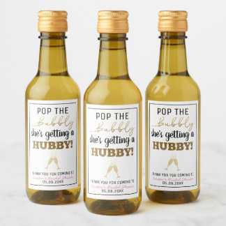 Pop het Bubbly Brunch Vrijgezellenfeest Wijn Etiket