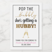 Pop het Bubbly Brunch Vrijgezellenfeest Wijn Etiket (Enkel label)