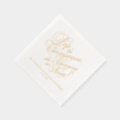 Pop het Champagne Vrijgezellenfeest Folie Servetten (Rechts)