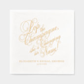 Pop het Champagne Vrijgezellenfeest Folie Servetten (Voorkant)