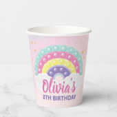 Pop Het Fidget Birthday Party Papieren Bekers (Achterkant)