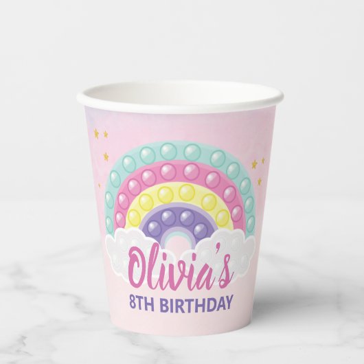 Pop Het Fidget Birthday Party Papieren Bekers (Voorkant)
