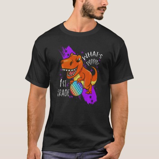Pop Het Fidget Speelgoed Dinosaur Rex terug naar s T-shirt (Voorkant)