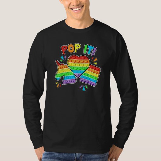 Pop Het Fidget Speelgoed kleurrijke Pop Het Speelg T-shirt (Voorkant)