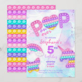 Pop het fidget speelgoed unicorn regenboogverjaard kaart (Voorkant / Achterkant)