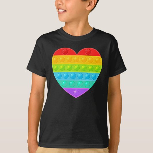 Pop Het hoort kleurrijke regenboog T-shirt (Voorkant)