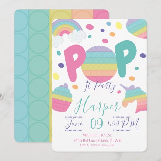 Pop Het Kind nodigt uit tot geboorte Kaart (Voorkant / Achterkant)