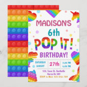 Pop het Kleurrijke Kids Verjaardagsfeestje Kaart (Voorkant / Achterkant)