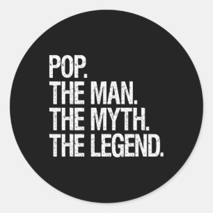 Pop Het Man De mythe De legende Grappige Vaders Gi Ronde Sticker