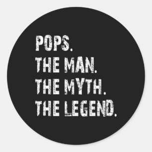 Pop het Man de mythe de legendes dag cadeau Ronde Sticker