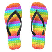 Pop-het met jouw naam kleurrijk teenslippers (Voetbed)