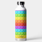 Pop-het met jouw naam kleurrijk waterfles (Links)