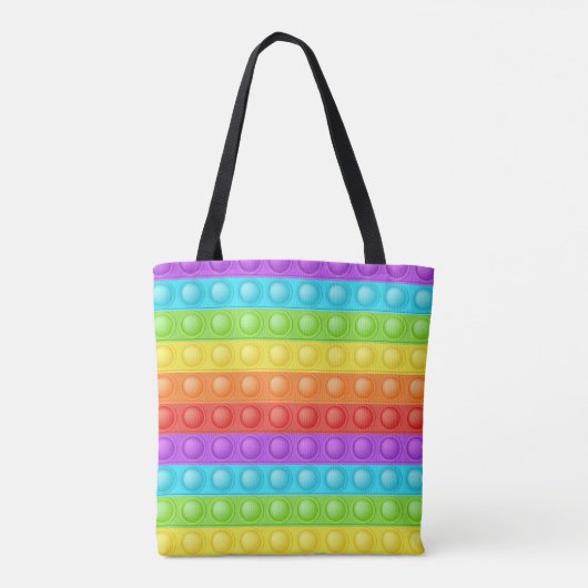 Pop het overal met tekst kleurrijk tote bag (Achterkant)