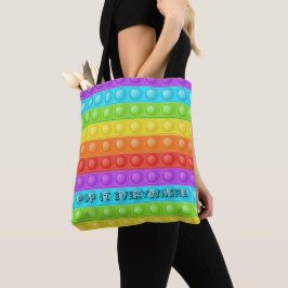 Pop het overal met tekst kleurrijk tote bag