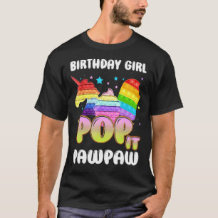 Pop Het paw van het meisje van de geboorte Unicorn T-shirt