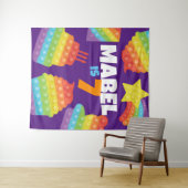 Pop het! | Regenboog verjaardag achtergrond Wandkleed (In Situ (horizontaal))