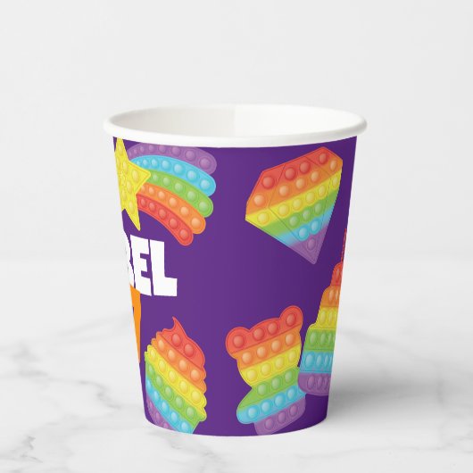 Pop het! | Regenboogverjaardag Papieren Bekers (Links)